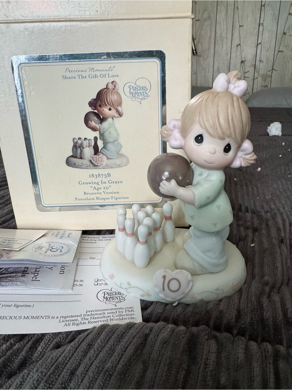 Precious Moments Pastel Green Bowling Girl Figurine